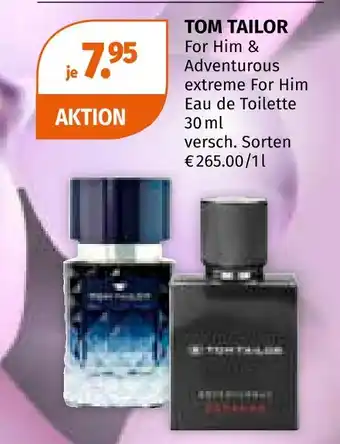 Müller Tom tailor for him & adventurous extreme for him eau de toilette Angebot