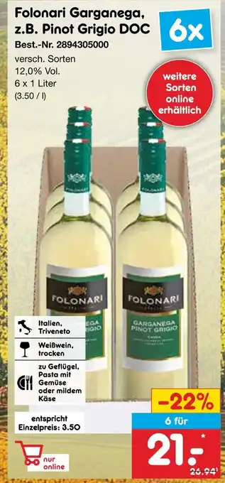 Netto Marken-Discount Folonari garganega pinot grigio doc Angebot
