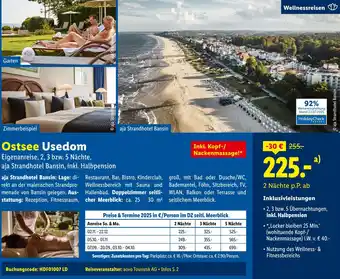Lidl Aja strandhotel bansin ostsee usedom wellnessreise Angebot