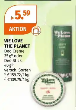 Müller We love the planet deo creme oder deo stick Angebot