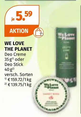 Müller We love the planet deo creme oder deo stick Angebot