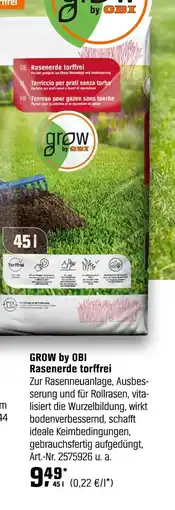 OBI Grow by obi rasenerde torffrei Angebot