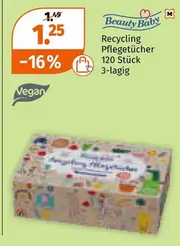 Müller Beauty baby, vegan recycling pflegetücher Angebot