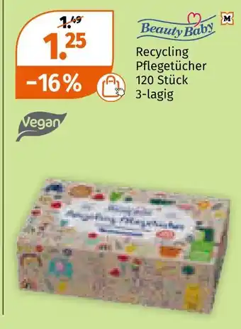 Müller Beauty baby, vegan recycling pflegetücher Angebot