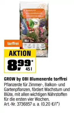 OBI Grow by obi blumenerde torffrei Angebot