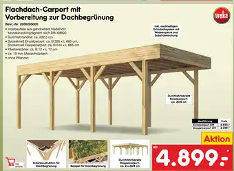 Netto Marken-Discount Weka flachdach-carport mit vorbereitung zur dachbegrünung Angebot