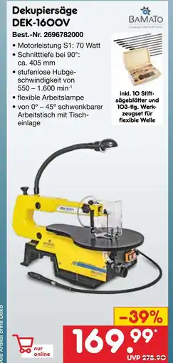 Netto Marken-Discount Bamato dekupiersäge dek-16oov Angebot
