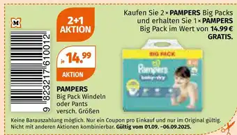 Müller Pampers big pack windeln oder pants Angebot