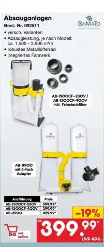 Netto Marken-Discount Bamato absauganlagen Angebot