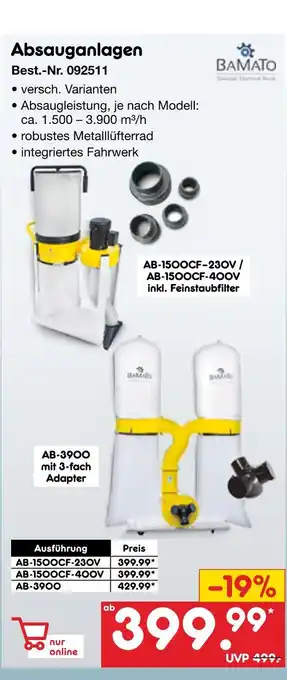 Netto Marken-Discount Bamato absauganlagen Angebot