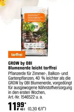 OBI Grow by obi blumenerde leicht torffrei Angebot