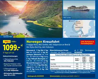 Lidl Msc euribia norwegen kreuzfahrt Angebot
