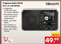 Netto Marken-Discount Albrecht tragbares radio dr 86 Angebot