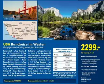 Lidl Atouro gmbh usa rundreise im westen Angebot