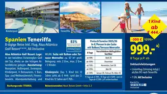 Lidl Neon reisen gmbh spanien teneriffa - alua atlántico golf resort Angebot