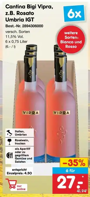 Netto Marken-Discount Cantina bigi vipra rosato umbria igt Angebot