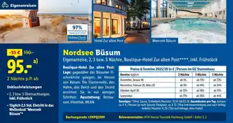 Lidl Nordsee büsum eigenanreise Angebot