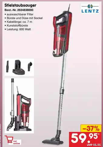 Netto Marken-Discount Lentz stielstaubsauger Angebot