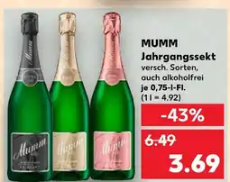 Kaufland Mumm jahrgangssekt Angebot