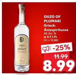 Kaufland Ouzo of plomari griech. anisspirituose Angebot