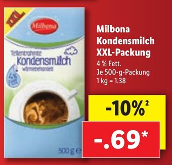 Lidl Milbona Kondensmilch XXL Packung Angebot