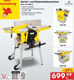 Netto Marken-Discount BAMATO Abricht- und Dickenhobelmaschinen Angebot