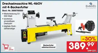 Netto Marken-Discount BAMATO Drechselmaschine WL-460V mit 4-Backenfutter Angebot