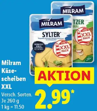 Lidl Milram Käsescheiben XXL Angebot