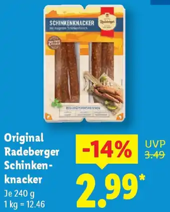 Lidl Original Radeberger Schinkenknacker Angebot
