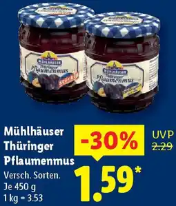 Lidl Mühlhäuser Thüringer Pflaumenmus Angebot