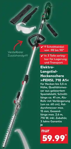 Kaufland PARKSIDE Elektro Langstiel Heckenschere PEHSL 710 A1 Angebot
