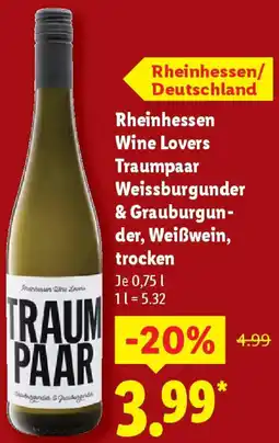 Lidl Rheinhessen Wine Lovers Traumpaar Weissburgunder & Grauburgunder, Weißwein, trocken Angebot