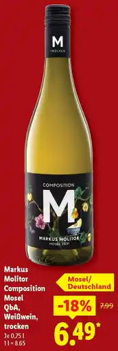 Lidl Markus Molitor Composition Mosel QbA, Weißwein, trocken Angebot