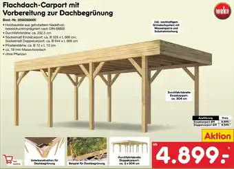 Netto Marken-Discount weka Flachdach-Carport mit Vorbereitung zur Dachbegrünung Angebot