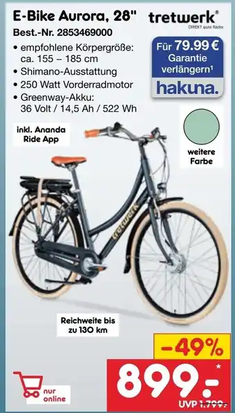 Netto Marken-Discount tretwerk E-Bike Aurora, 28" Angebot