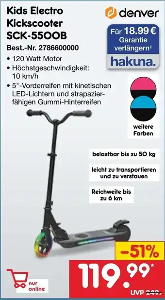 Netto Marken-Discount denver Kids Electro Kickscooter SCK-5500B Angebot
