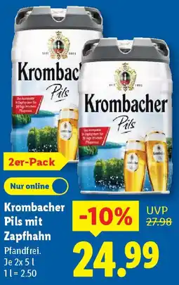 Lidl Krombacher Pils mit Zapfhahn Angebot