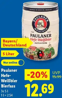 Lidl Paulaner Hefe Weißbier Bierfass Angebot