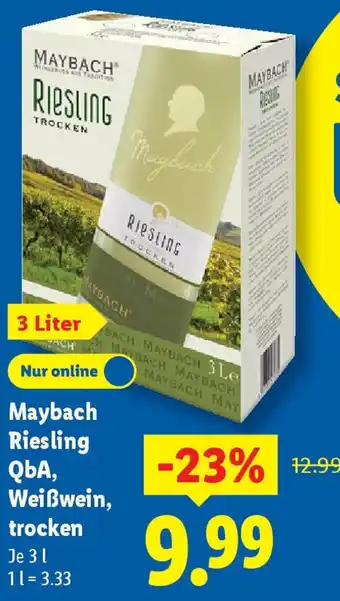 Lidl Maybach Riesling QbA, Weißwein, trocken Angebot