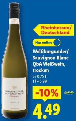 Lidl Weißburgunder/ Sauvignon Blanc QbA Weißwein, trocken Angebot