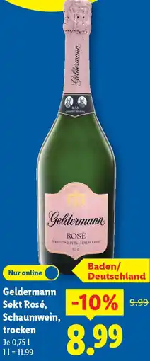 Lidl Geldermann Sekt Rosé, Schaumwein, trocken Angebot