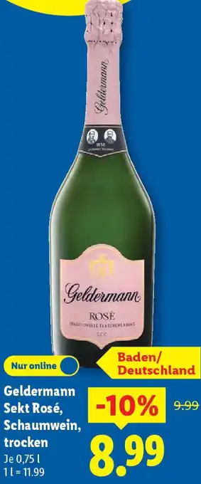 Lidl Geldermann Sekt Rosé, Schaumwein, trocken Angebot
