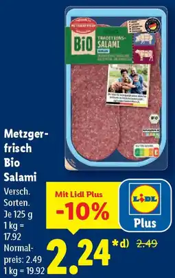 Lidl Metzgerfrisch Bio Salami Angebot