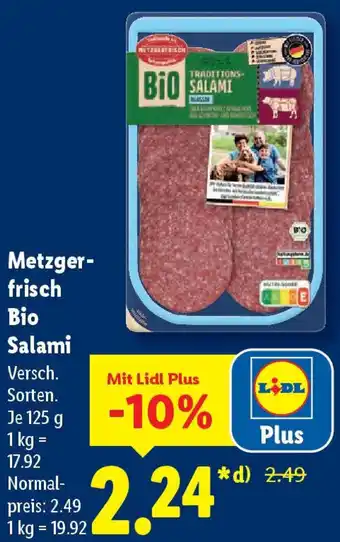 Lidl Metzgerfrisch Bio Salami Angebot
