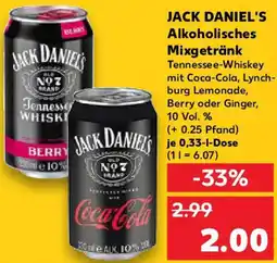 Kaufland JACK DANIEL'S Alkoholisches Mixgetränk Angebot