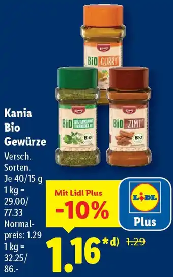 Lidl Kania Bio Gewürze Angebot