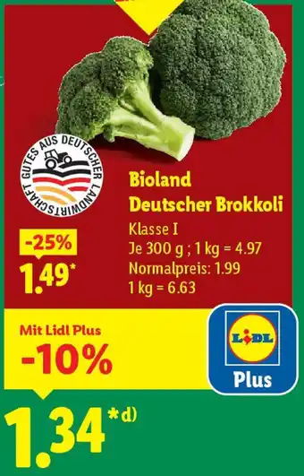 Lidl Bioland Deutscher Brokkoli Angebot