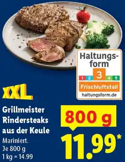 Lidl Grillmeister Rindersteaks aus der Keule Angebot