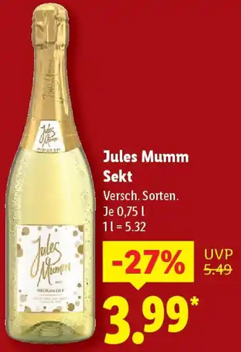 Lidl Jules Mumm Sekt Angebot