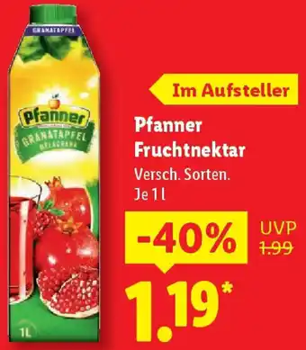 Lidl Pfanner Fruchtnektar Angebot